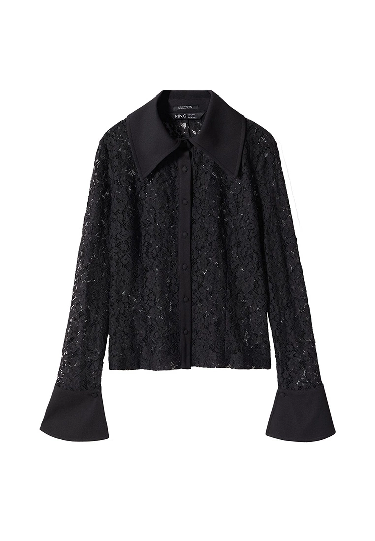 Mango Lace Blouse With Flared Sleeves 10 Mango Lace Blouse With Flared Sleeves - Image 8