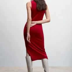 Mango Side Slit Knit Dress -Mango popular store mango 9860 7142636 2