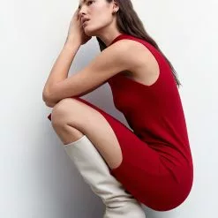 Mango Side Slit Knit Dress -Mango popular store mango 9860 7142636 4