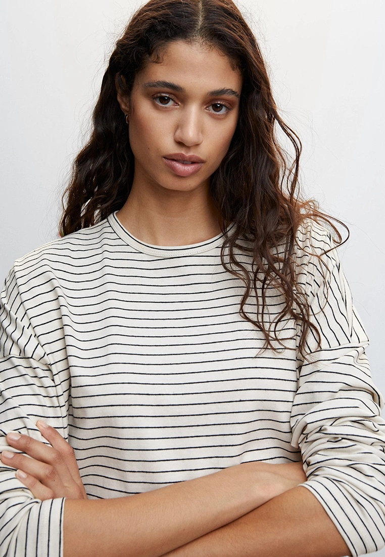 Mango Striped Long Sleeves T-Shirt 5 Mango Striped Long Sleeves T-Shirt - Image 3