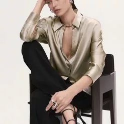 Mango 100% Silk Shirt 12 Mango 100% Silk Shirt -Mango popular store mango 9903 3325146 4