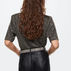 Mango Lurex Knitted T-Shirt -Mango popular store mango 9904 2046336 3