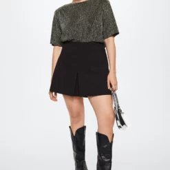 Mango Lurex Knitted T-Shirt -Mango popular store mango 9905 2046336 5