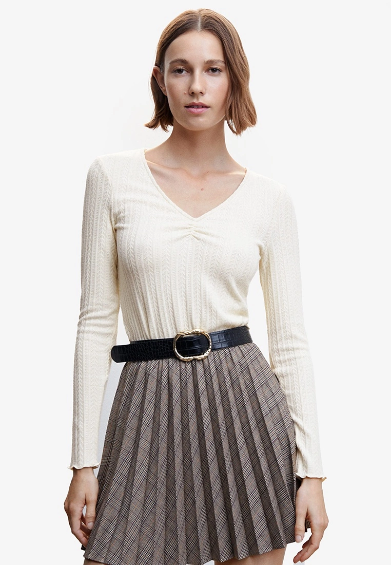 Mango Long-Sleeve T-Shirt with Ruffles 3 Mango Long-Sleeve T-Shirt with Ruffles